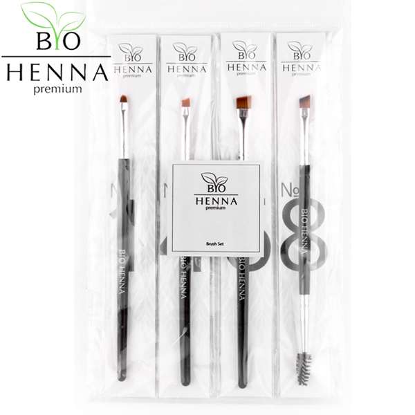 BIO HENNA PREMIUM PROFESSZIONÁLIS PROFI LINE SZEMÖLDÖKFESTŐ ECSET SZETT 4 DB-OS